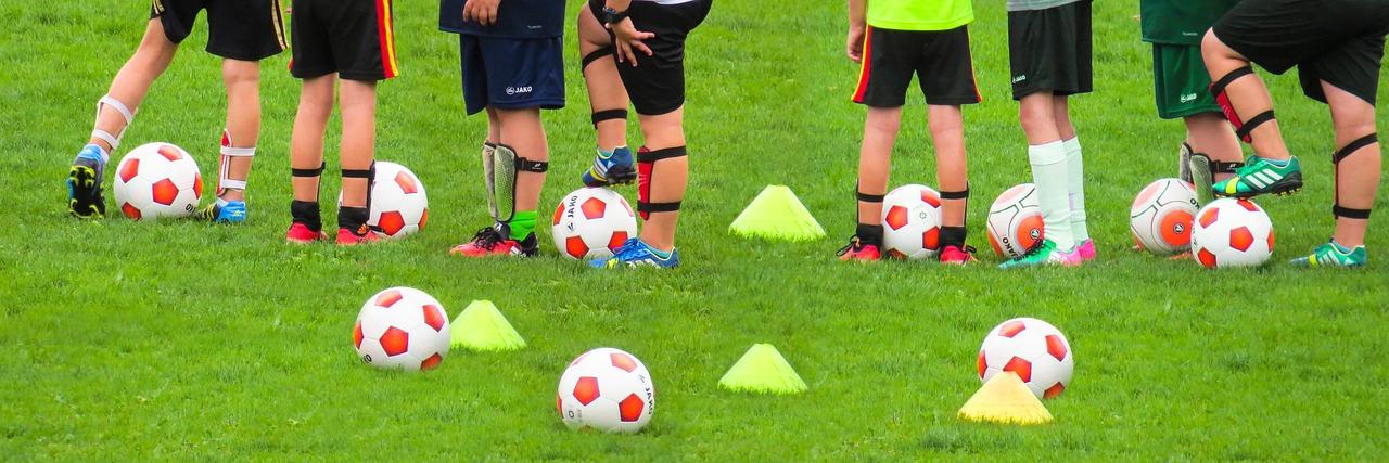 Ready for soccer passing drills-cones and balls