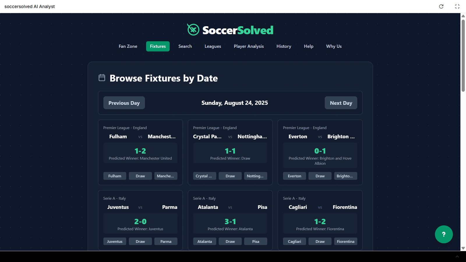 Use Our AI Soccer Analyst Tool Get Predictions, Results, and Expert Analysis